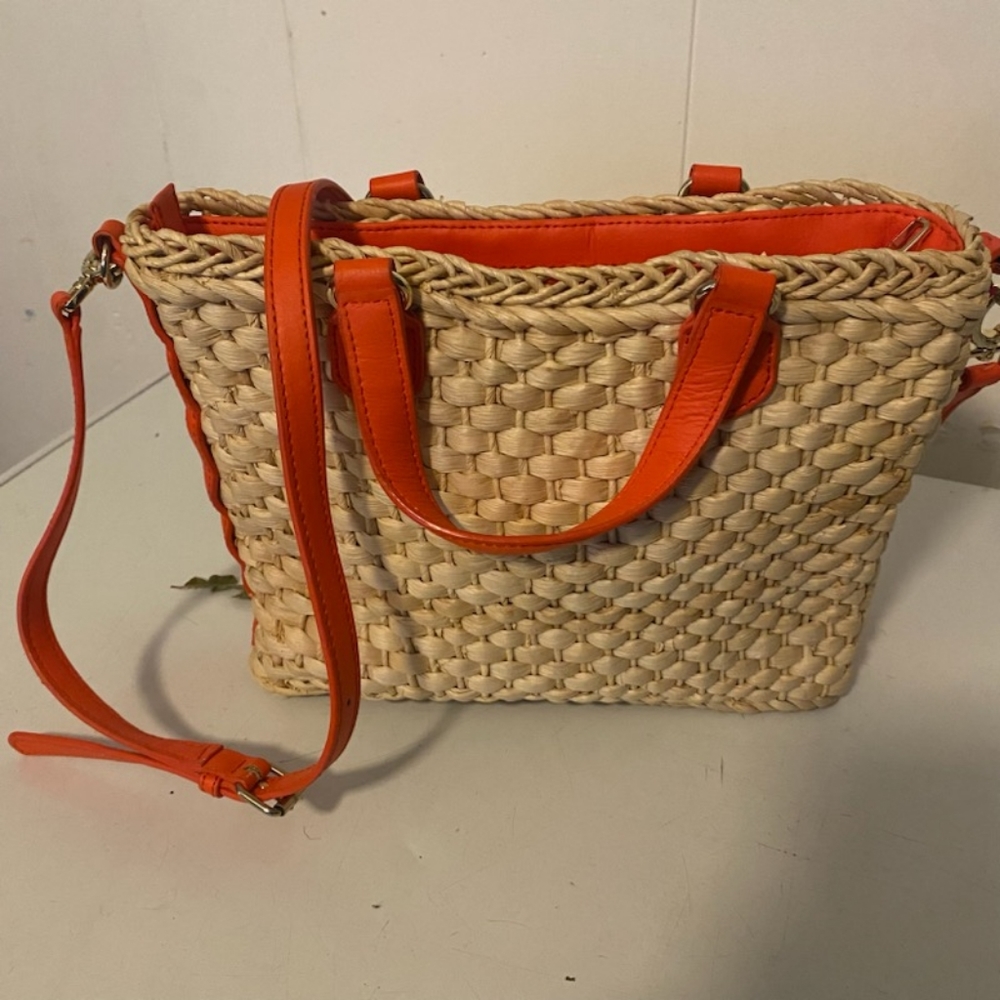 Talbots straw tote purse